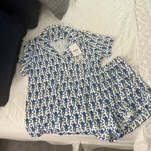 Roller Rabbit Blue and White Pajama Set